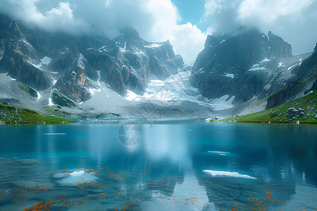 画个美美的妆山水如画湖畔之美插画