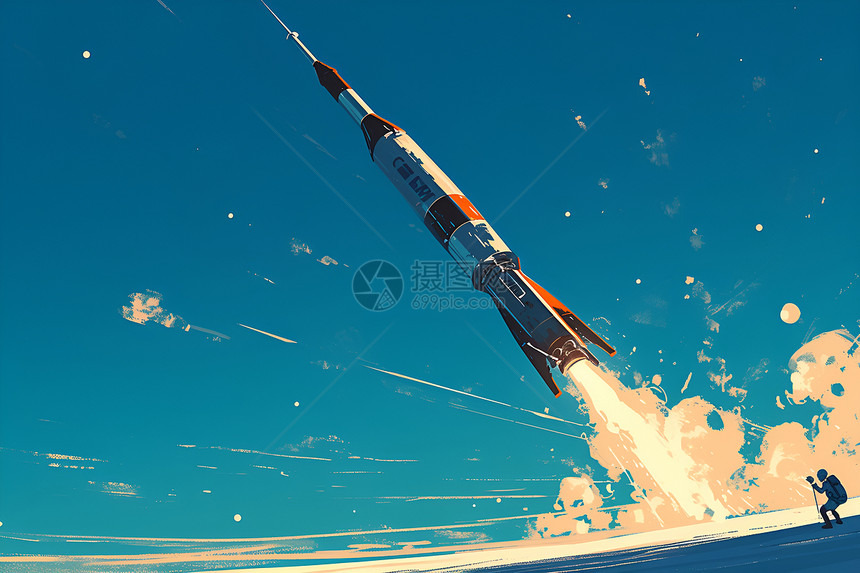 火箭飞向太空图片