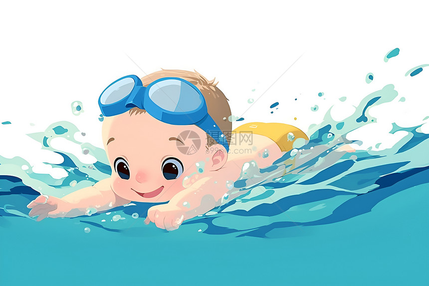 游泳的婴儿图片