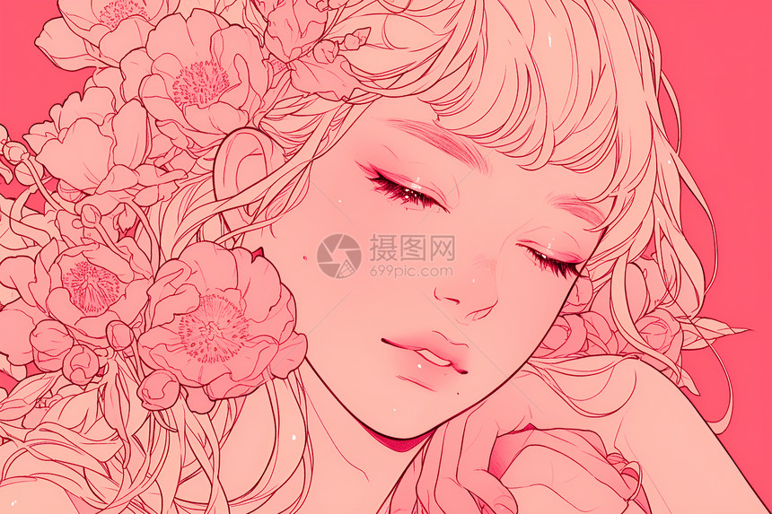 沉睡中的花仙子图片