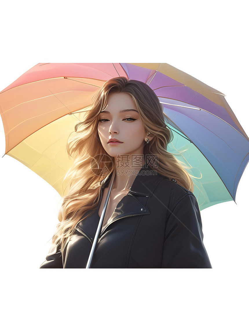 撑着雨伞的女子图片