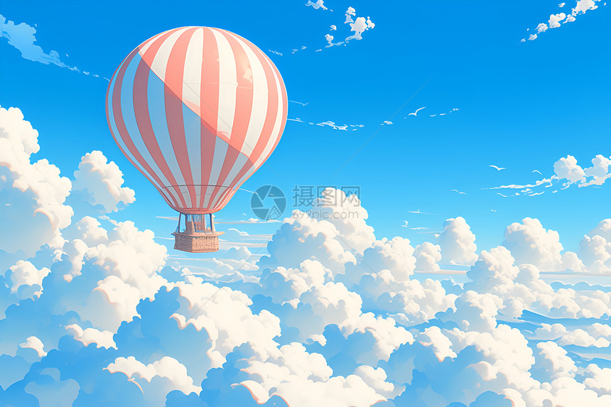 天空下的热气球图片