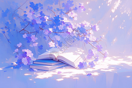 书香花卉背景背景图片