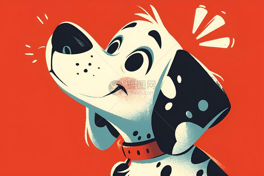 可爱的斑点狗插画图片