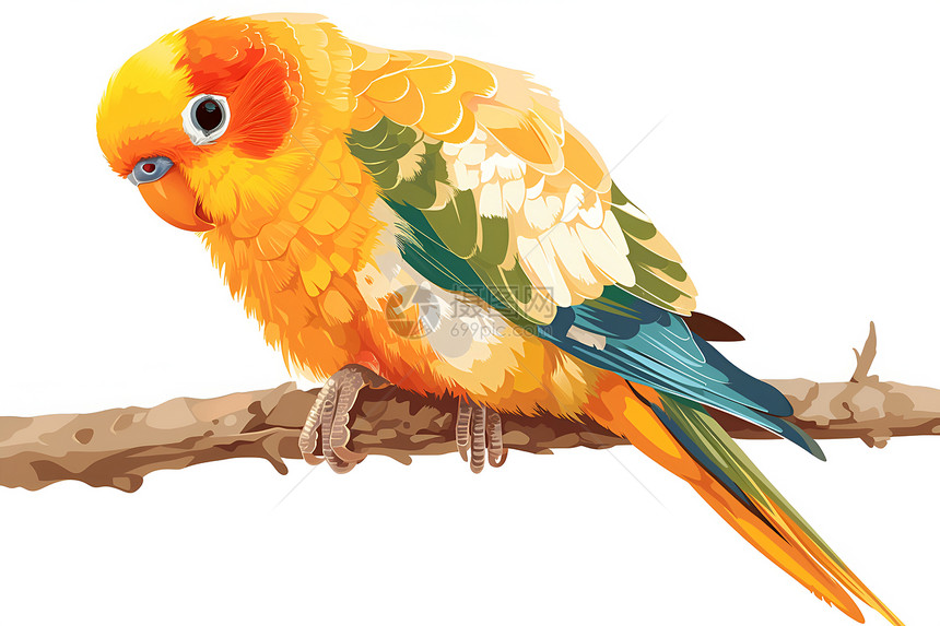 绚丽多彩的鹦鹉插图图片