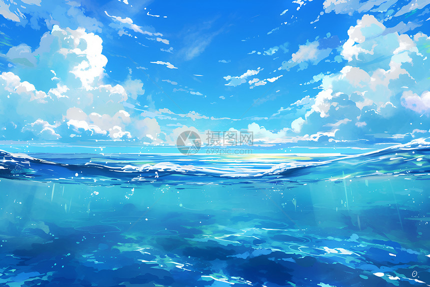 碧蓝的奇幻海洋图片