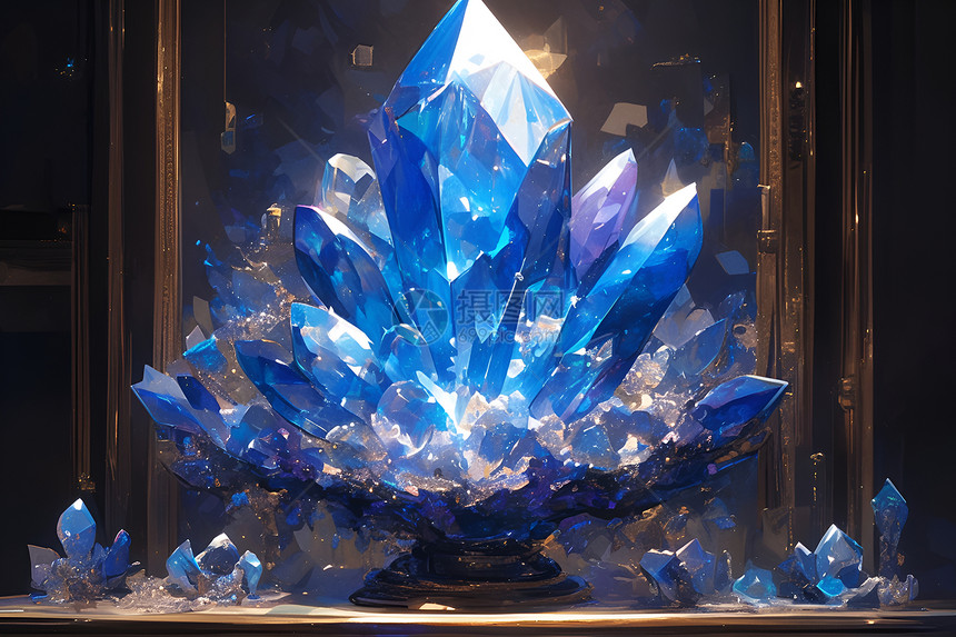 巨大蓝色水晶图片