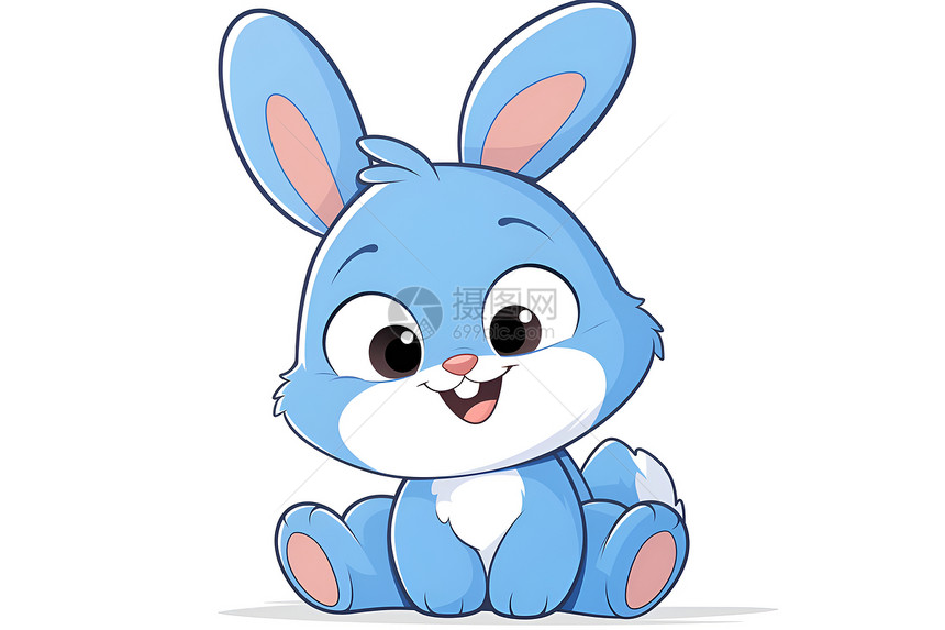 复活节的蓝兔子图片