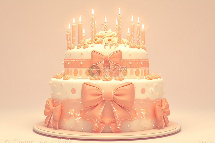 美丽的生日蛋糕图片