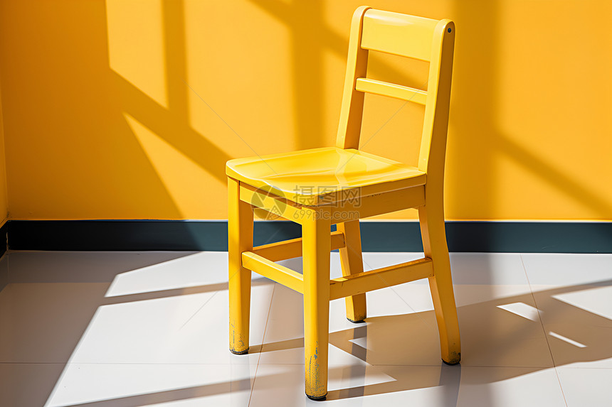 一把黄色椅子图片