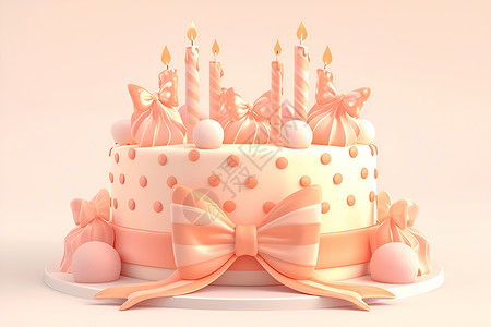 生日蛋糕的可爱插画背景图片