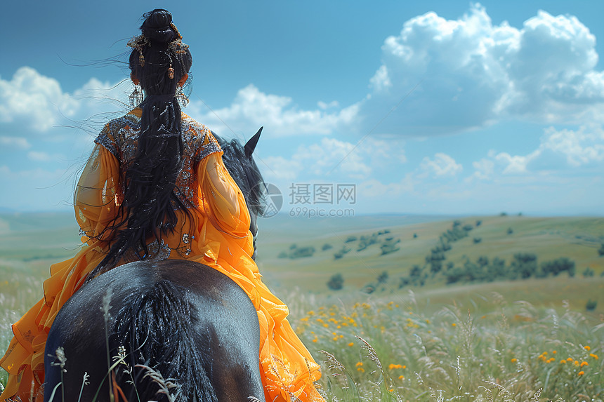 草原上的蒙古公主图片