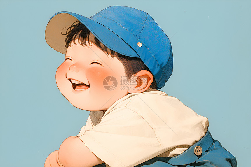 嬉笑的胖婴儿图片