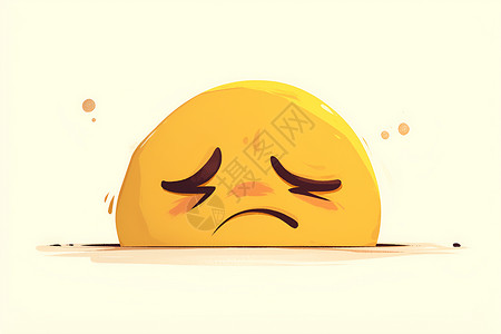 悲伤背景忧伤的黄色表情图案插画