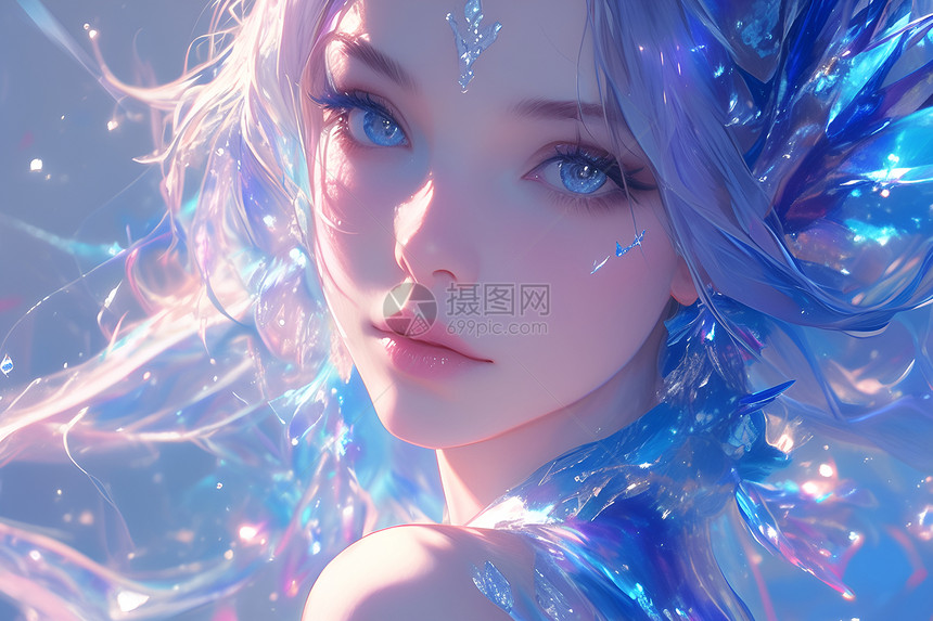 冰雪仙子插画图片