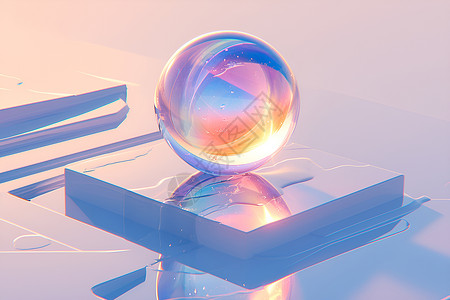 旋转球体梦幻的玻璃球插画