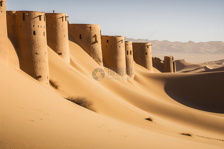 沙漠世界的古堡图片
