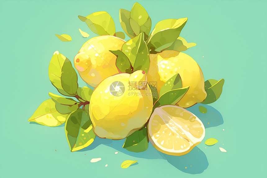 新鲜多汁的柠檬图片