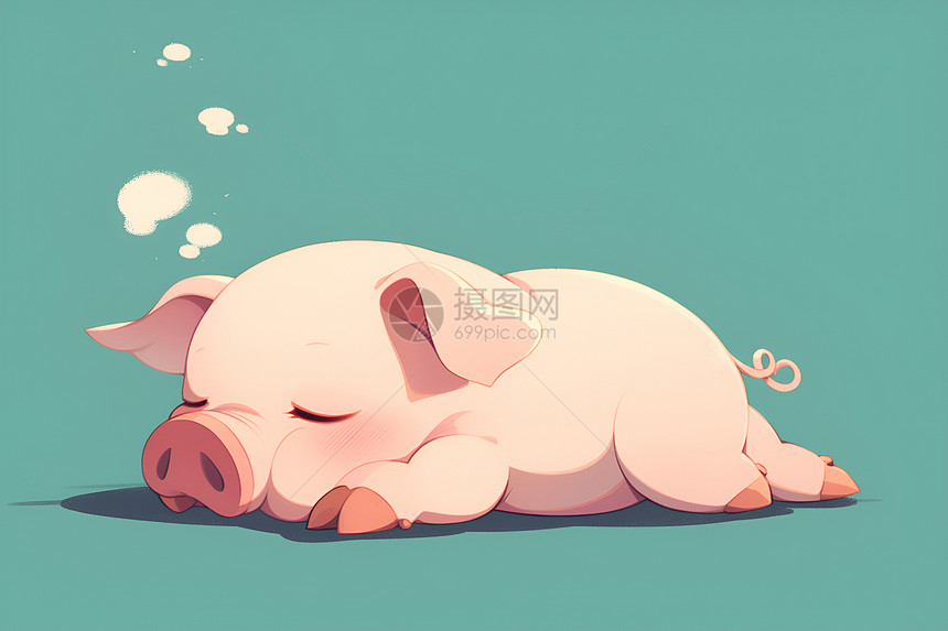 沉睡的小猪图片