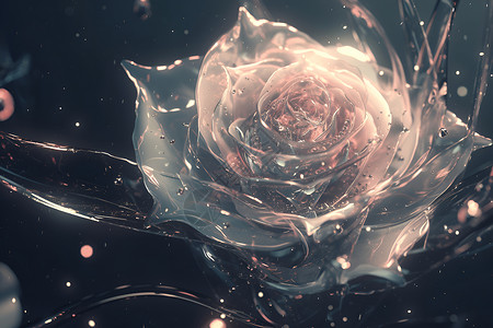 飘舞的泡泡中的玫瑰背景图片