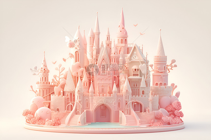 粉色塑泥城堡图片