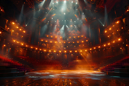 音乐厅的暖色灯光背景图片
