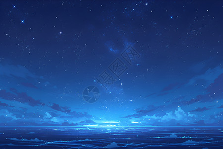 星光跑道星光点缀的深海之旅插画
