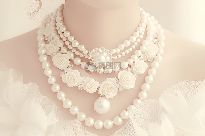 美丽的珍珠项链图片