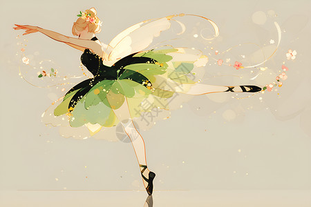 芭蕾演出优雅的芭蕾舞演出插画