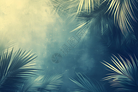 高清棕榈树棕榈树背景插画