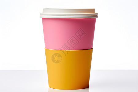 彩色咖啡杯白色背景下的杯子背景