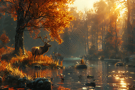 森林中的小鹿高清图片