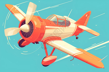 交通设备卡通的小飞机插画