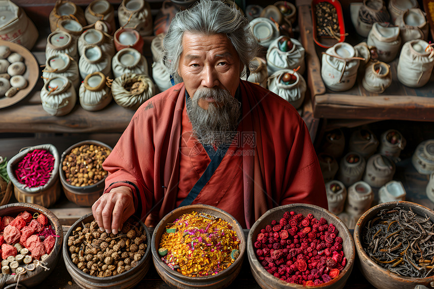 中药店内的医师图片