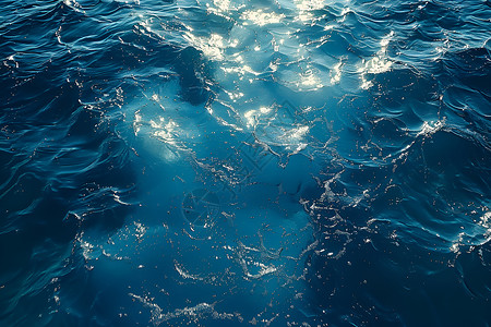 蓝色水域展示的蓝色水面插画