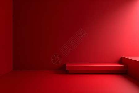 红色极简空间背景图片