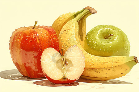 食物种类种类繁多的水果插画