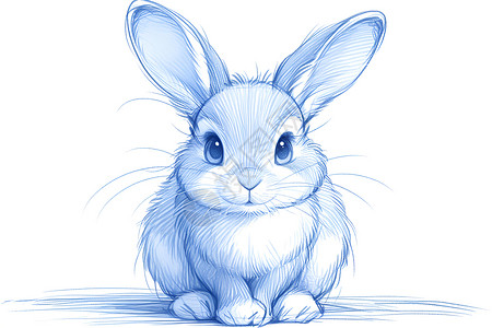 欢乐笑容的蓝色小兔背景图片