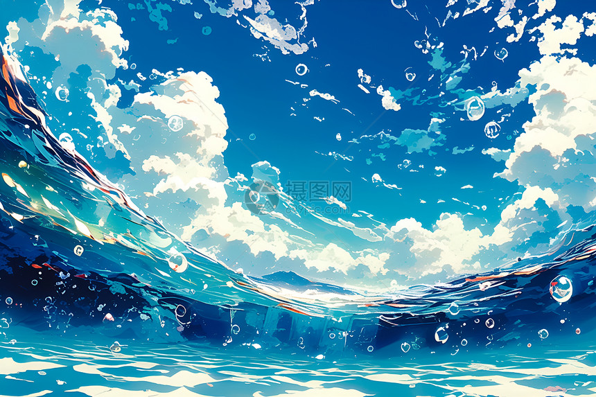 蓝色海洋的动态美图片