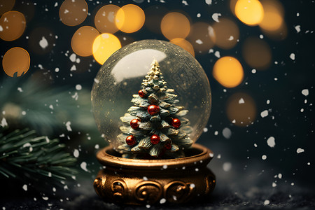 金色圣诞铃铛挂满铃铛的圣诞树背景