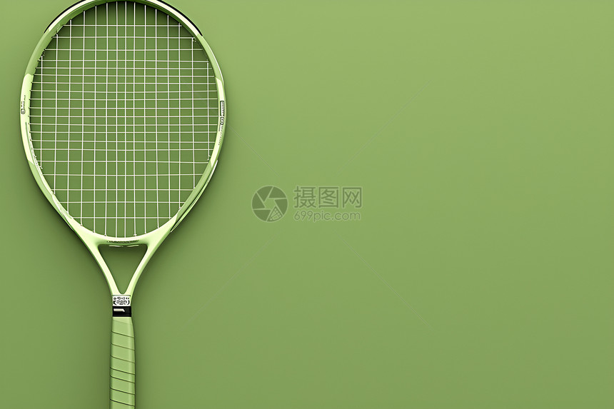 绿色的网球拍图片