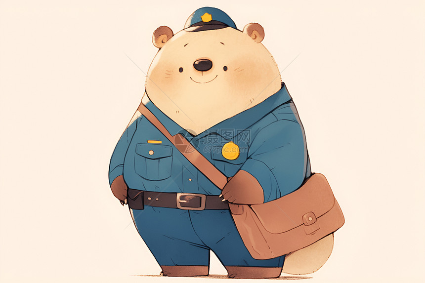 胖乎乎的熊穿着制服图片