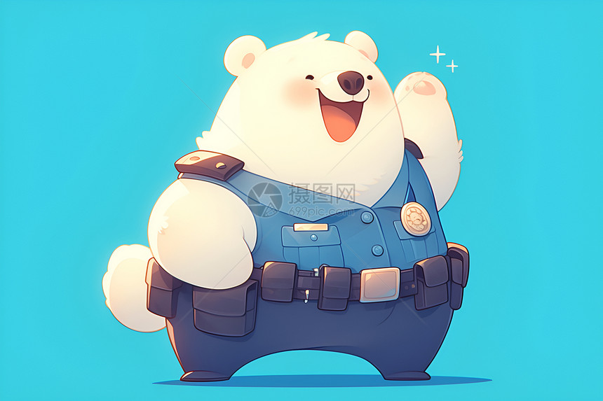 欢乐警察熊图片