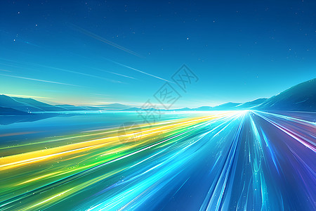 移动的彩色的高速公路插画