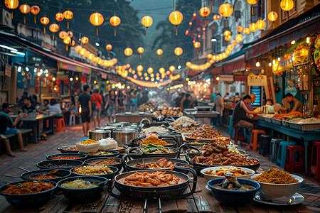 美食节传单璀璨的美食节背景