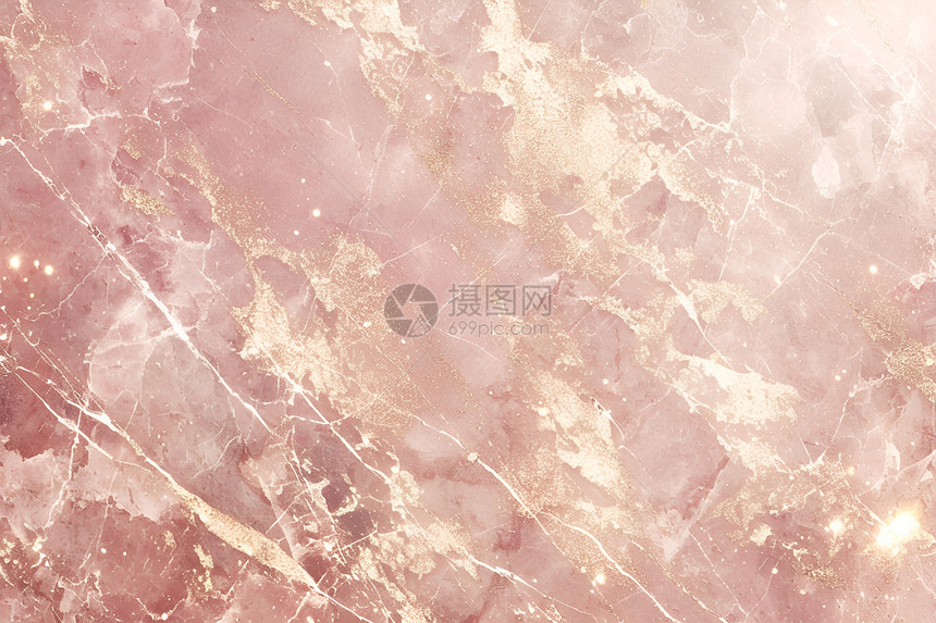 金色纹理下的粉红大理石图片