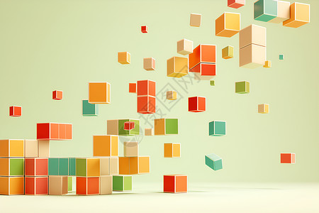 堆叠玩具彩色方块的堆叠插画