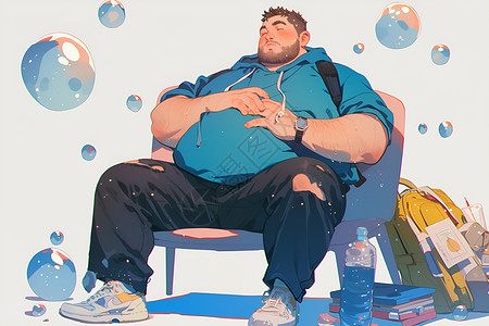 男人胖的素材哭泣的胖男子插画
