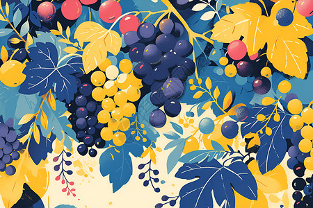彩色的葡萄背景图片