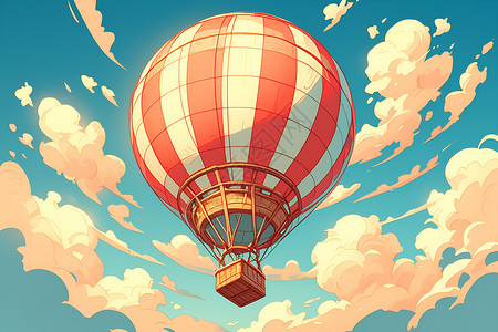 天空飘过热气球高清图片